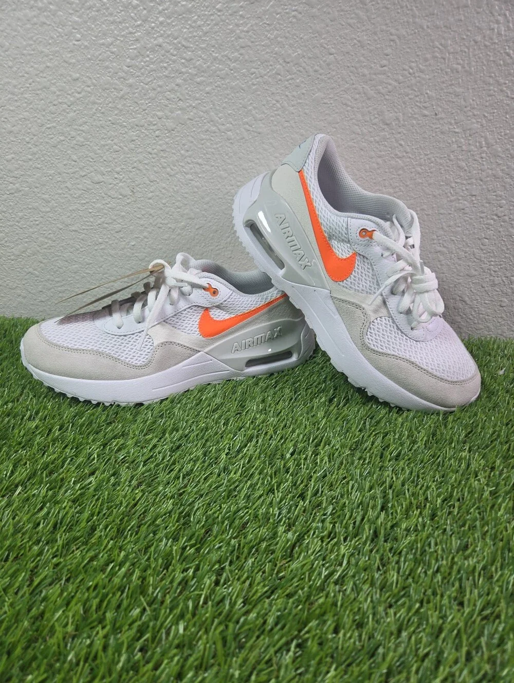 Nike Air Max SYSTM (GS) White/Orange/Phantom Kids Sneaker 6.5Y/Women's Size 8